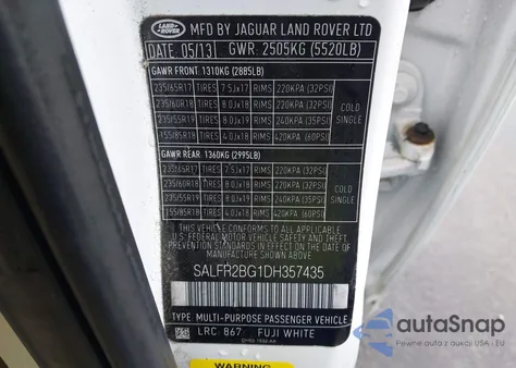 2013 Land Rover Lr2 z USA, uszkodzony, nr VIN SALFR2BG1DH357435